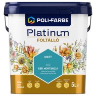 Poli-Farbe Platinum foltálló színes beltéri falfesték K60 Kék hortenzia, 5l