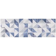 Egyna 20x60cm kék-fehér geometrikus mintás matt dekorcsempe