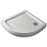 AKRIL ZUHANYTÁLCA 80X80X16 CM ÍVES, LEVEHETŐ ELŐLAP, SZIFON, SZELEP