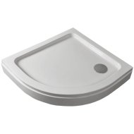 AKRIL ZUHANYTÁLCA 90X90X16 CM ÍVES, LEVEHETŐ ELŐLAP, SZIFON, SZELEP