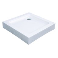 SANOTECHNIK ZUHANYTÁLCA AKRIL 80X80X12,5 CM SZÖGLETES, FIX ELŐLAPPAL, SZIFONNAL