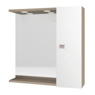 BICOLOR-N TÜKÖROLDALSZEKRÉNNYEL, LED VILÁGÍTÁSSAL 58X57X15,5CM FEHÉR/TÖLGY