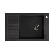 Kuchinox Laveo Pionier mosogató gránit 1 medence+mini csepptálca fekete 78x50x20,4cm