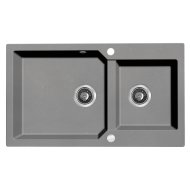 Kuchinox Laveo Milos90 mosogató gránit 2 medence szürke 86x50x21,5cm 3,5&quot;