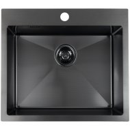 Kuchinox Laveo Malawi mosogató inox egymedencés fekete 58x50x20cm 3,5&quot;