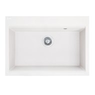 Kuchinox Laveo Tau7 mosogató gránit egymedencés fehér 70x50x21,5cm