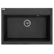 Kuchinox Laveo Tau7 mosogató gránit egymedencés fekete 70x50x21,5 cm