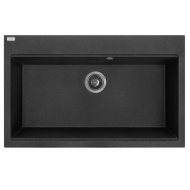 Kuchinox Laveo Tau8 mosogató gránit 1 medencés, fekete, 80x50x21,5