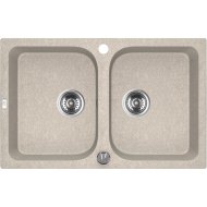 Kuchinox Laveo Celia mosogató gránit 2 medencés, bézs, 76x48x18,4cm