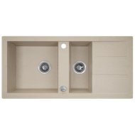 Kuchinox Laveo Barbados mosogató gránit 1,5 medencés+csepptálca bézs 100x48x18,5 cm, 3,5&quot;