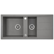 Kuchinox Laveo Barbados mosogató gránit 1,5 medencés+csepptálca szürke 100x48x18,5 cm, 3,5&quot;