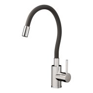 Wasserburg Medusa egykaros fekete flexibilis kifolyócsövű mosogató csaptelep