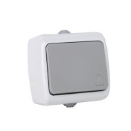 ENTAC STEPHAN FELÜLETRE SZERELHETŐ NYOMÓ CSENGŐKAPCSOLÓ IP54 SZÜRKE-FEHÉR