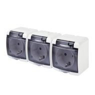 KARLIK AQUASTAR 3-AS FÖLDELT DUGALJ, ÁTLÁTSZÓ CSAPFEDELES IP54 FEHÉR