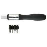 Racsnis csavarhúzó, 1/4", bitfejekkel PH1/PH2/SL3/SL5.5
