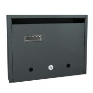 Postaláda lépcsőházi, névtartóval, felnyíló, fekvő, 35x27 cm antracit