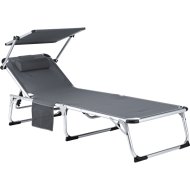 Fémvázas 193x67x32cm napozóágy napellenzővel