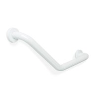 Kapaszkodó 45 fokban hajlított 25+25cm rozsdamentes acél fehét fali