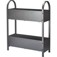 Virágtartó állvány fém 75x60x22cm sötétszürke 2 polcos