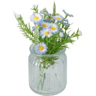 Művirág üvegcserépben 18x7,3x7,3cm 4-féle