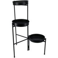 Virágtartó állvány fém 61,5x46x32cm 3 emeletes fekete