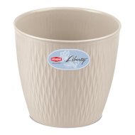 Liberty műanyag kaspó 16 cm, krémszínű