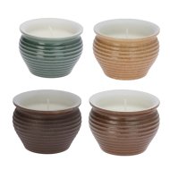 Citronella gyeryta kerámia tartóban 8x10.8x10.8 cm, 4-féle színben