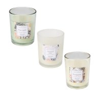 Gyertya üveg pohárban 10x8x8cm 3-féle