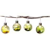 LED-es gömb dekorációval 10x8x7cm 4-féle