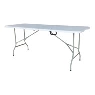 Összecsukható 180x70x74cm szürke-fehér kerti asztal