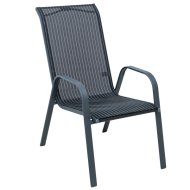 SZÉK KERTI MAGASTÁMLÁS 55X84X92CM TEXTILÉN, FEKETE CSÍKOS