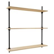 Deco S polcrendszer 92,5x85x17,5cm fekete-tölgy 3 szintes