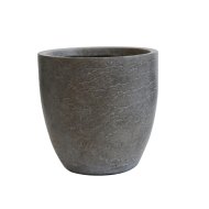Kerek 25,5x25,5x26cm sötétszürke beton kaspó