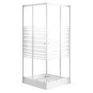 Sanotechnik zuhanykabin 89x89x190cm, szögletes, 5mm edzett üveg, fehér keret