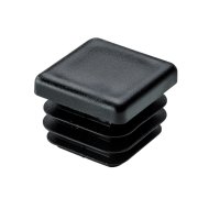 Végelzáró dugó 20x20mm műanyag fekete négyzet alakú