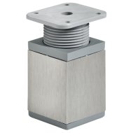 Bútorláb 40x40x60-75mm fém-műanyag inox design négyszögletes
