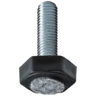Állítócsavar filccel M10 D30mm fém-műanyag fekete krómozott