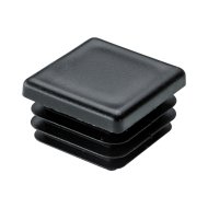 Végelzáró dugó 25x25mm műanyag fekete négyzet alakú 4db/cs