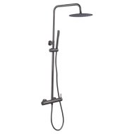 Perle zuhanyrendszer, 1 funkciós zuhanyfej, kerek fejzuhany, gunmetal szín