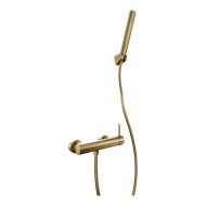 Wasserburg Perle egykaros arany színű szálcsiszolt fali zuhanycsaptelep zuhanyszettel