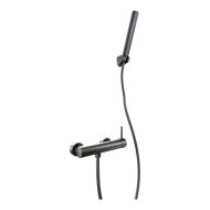 Wasserburg Perle egykaros gun-metal színű fali zuhanycsaptelep zuhanyszettel