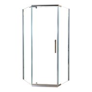 Sanotechnik zuhanykabin 90x90x190cm, ötszögletes, 6mm edzett üveg, króm színű keret