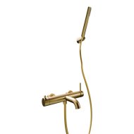 Wasserburg Perle egykaros szálcsiszolt arany színű kádtöltő csaptelep zuhanyszettel