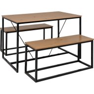 Augsburg 82A étkezőgarnitúra asztal+pad 120x75x80cm artisan tölgy/fekete