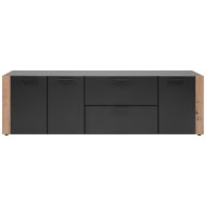 Cento 57A TV szekrény antracit szürke/artisan tölgy 198x61x34,5cm