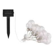 Globo műanyag ezüstszürke, átlátszó szolár fényfüzér 50xLED 380x5,8x10cm