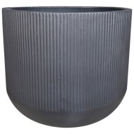 Kaspó rostcement 46x40cm matt fekete csíkozott