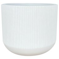 Kaspó rostcement 54x46cm matt fehér csíkozott