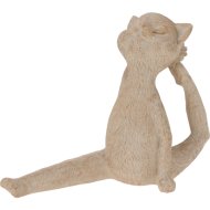 Dekor jógázó macska 14,2x13,5x6,5cm homok színben 3-féle