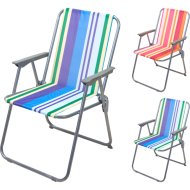 Kemping szék összecsukható 75x52x41cm, fém vázas, csíkos, 2-féle design